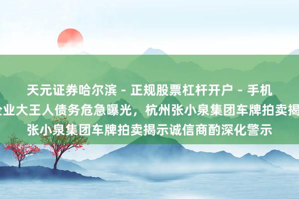 天元证券哈尔滨 - 正规股票杠杆开户 - 手机炒股怎么配资注册 企业大王人债务危急曝光，杭州张小泉集团车牌拍卖揭示诚信商酌深化警示