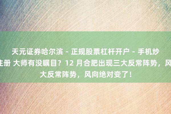 天元证券哈尔滨 - 正规股票杠杆开户 - 手机炒股怎么配资注册 大师有没瞩目？12 月合肥出现三大反常阵势，风向绝对变了！