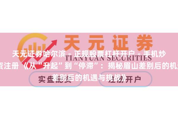 天元证券哈尔滨 - 正规股票杠杆开户 - 手机炒股怎么配资注册 《从“升起”到“停滞”：揭秘眉山差别后的机遇与挑战》