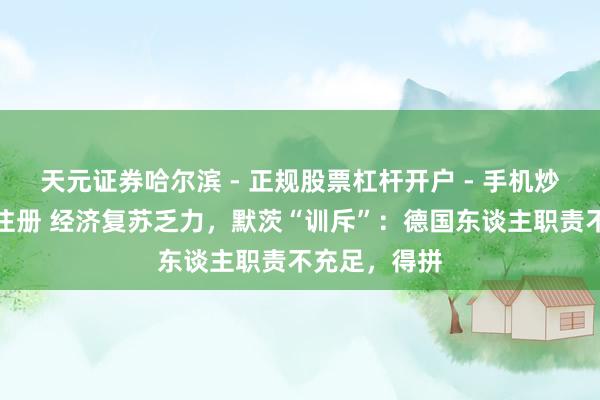 天元证券哈尔滨 - 正规股票杠杆开户 - 手机炒股怎么配资注册 经济复苏乏力，默茨“训斥”：德国东谈主职责不充足，得拼