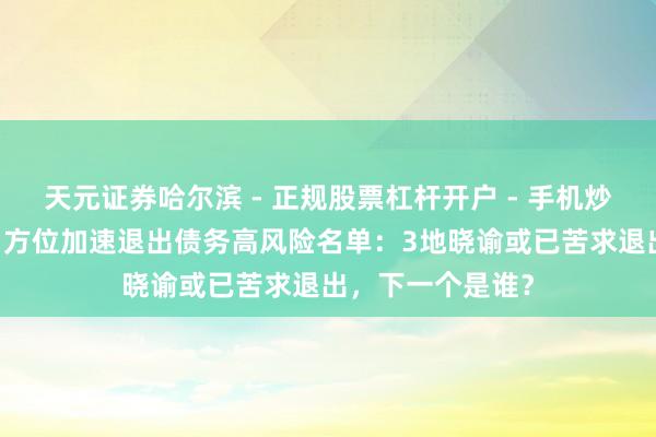 天元证券哈尔滨 - 正规股票杠杆开户 - 手机炒股怎么配资注册 方位加速退出债务高风险名单：3地晓谕或已苦求退出，下一个是谁？