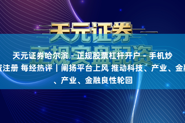天元证券哈尔滨 - 正规股票杠杆开户 - 手机炒股怎么配资注册 每经热评｜阐扬平台上风 推动科技、产业、金融良性轮回